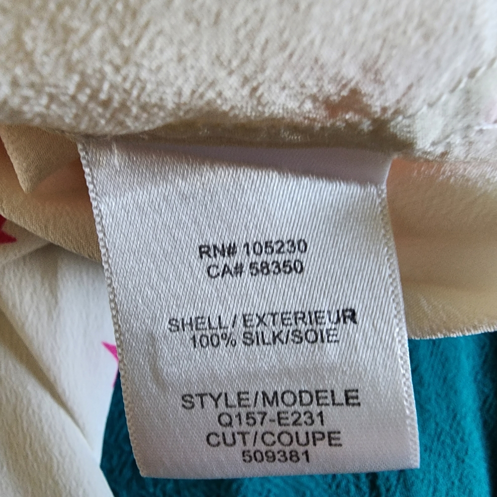 EQUIPMENT Slim Signature Silk Star Print Shirt White/Pink Size Small - Picture 12 of 13